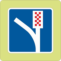 Дорожный знак с флуоресцентной окантовкой 6.5 Полоса для аварийной остановки