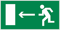 Знак безопасности E04 Направление к эвакуационному выходу налево (300x150, ПВХ 2 мм)