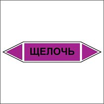 Знак маркировки трубопровода Щелочь - двусторонние направление