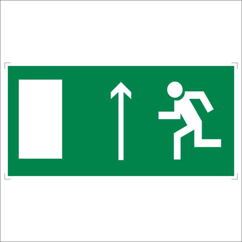 Знак фотолюминесцентный Направление к эвакуационному выходу прямо (левосторонний)