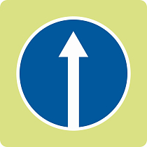 Дорожный знак с флуоресцентной окантовкой 4.1.1 Движение прямо