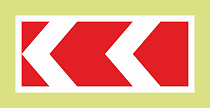 Дорожный знак с флуоресцентной окантовкой 1.34.2 Направление поворота